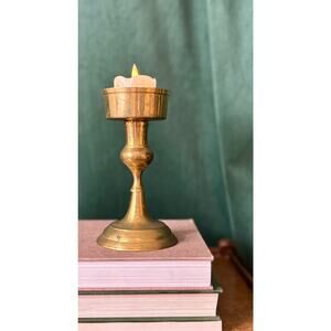 Large Brass Candleholder Vintage Decor